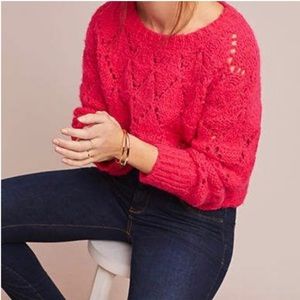 Anthropologie Sleeping on Snow Sweater (Hot Pink)